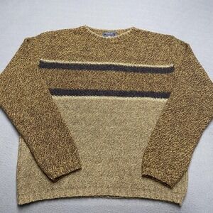 American‎ Eagle Outfitters Sweater Mens Large Brown Wool Blend Crewneck Striped